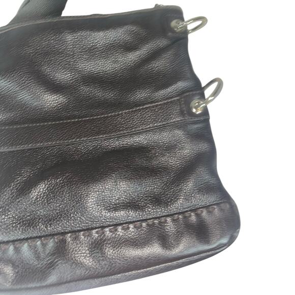 The Sak Brown Leather Crossbody Shoulder Bag Zip Pocket Boho Slouchy Style - Picture 3 of 9